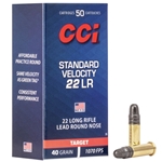 CCI 22LR Standard Velocity, Target, 40Gr LRN