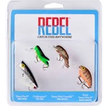 Rebel Classic Critters Lures, 4 Pack, (Pop-R, Crickhopper, Teeny Wee-Crawfish & Super Teeny Wee-R)