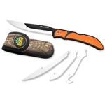 Outdoor Edge RAZOR-BONE ORANGE, 6 BLADE COMBO SET, CAMO HOLDER