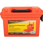 Magnum Orange poly ammo box with tray and lid storage