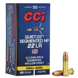 CCI 22LR Quiet, 40 Grain, Segmented HP, 50 Rounds