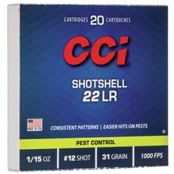 CCI 22LR MINI-MAG SHOTSHELL (20PAK) 1/15oz, 31 Grain