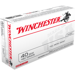 Winchester 40 S&W, 180GR, FMJ, 50 Rounds