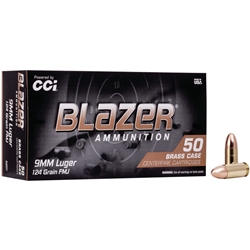 CCI BLAZER BRASS 9MM LUGER 124GR FMJ