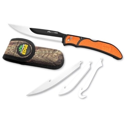 Outdoor Edge RAZOR-BONE ORANGE, 6 BLADE COMBO SET, CAMO HOLDER