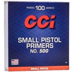 CCI No. 500 Small Pistol Primers (100)